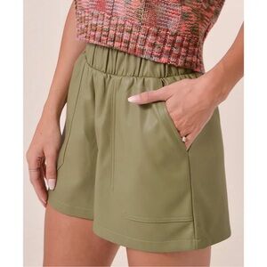 Steve Madden Faux Leather Pocket Shorts